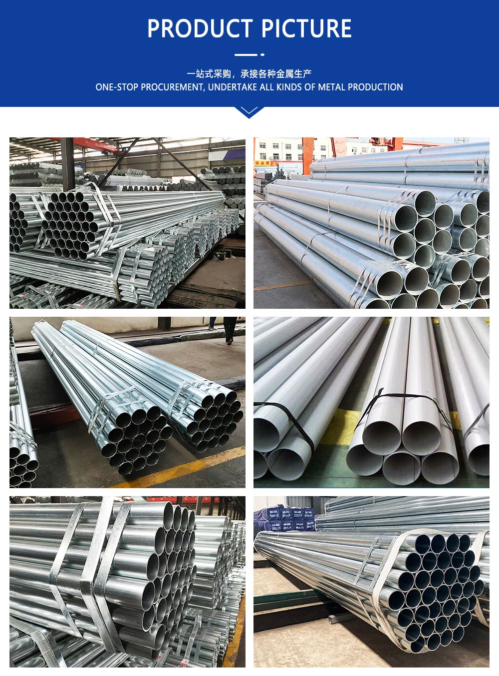 Best Selling High Quality Galvanized Chimney Pipe Galvanized Pipe 20 FT in Stock for Sale